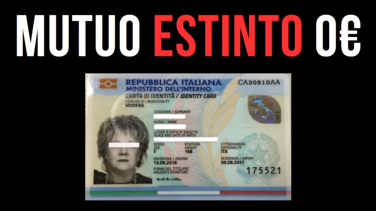 Svolta epocale: mutuo estinto | Ti basta avere la carta d'identità italiana